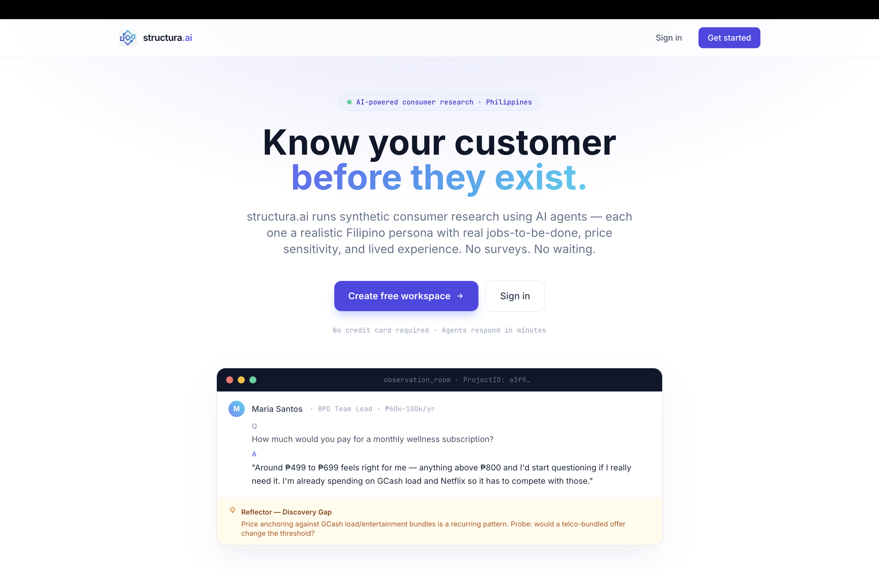 structura.ai — AI-powered Synthetic Market Research screenshot 1